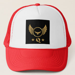 Creating a Q letter Gold Eagle with Stars Image Trucker Hat