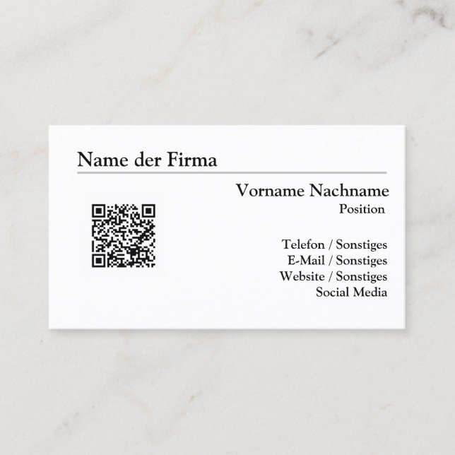 Creating Business Cards - Simple Template - (Front)