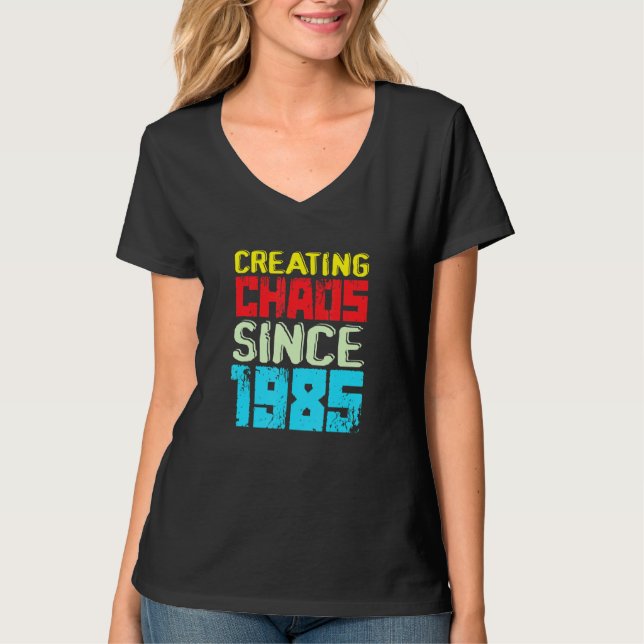 Creating Chaos Since 1985 37 Years Of Causing Chao T-Shirt (Front)