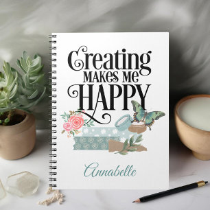 Creating Makes Me Happy Spiral Photo Notebook