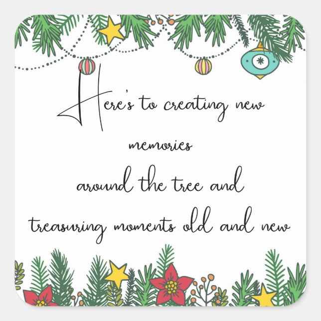 Creating Memories Around the Tree Square Sticker (Front)