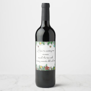 Creating Memories Around the Tree  Wine Label