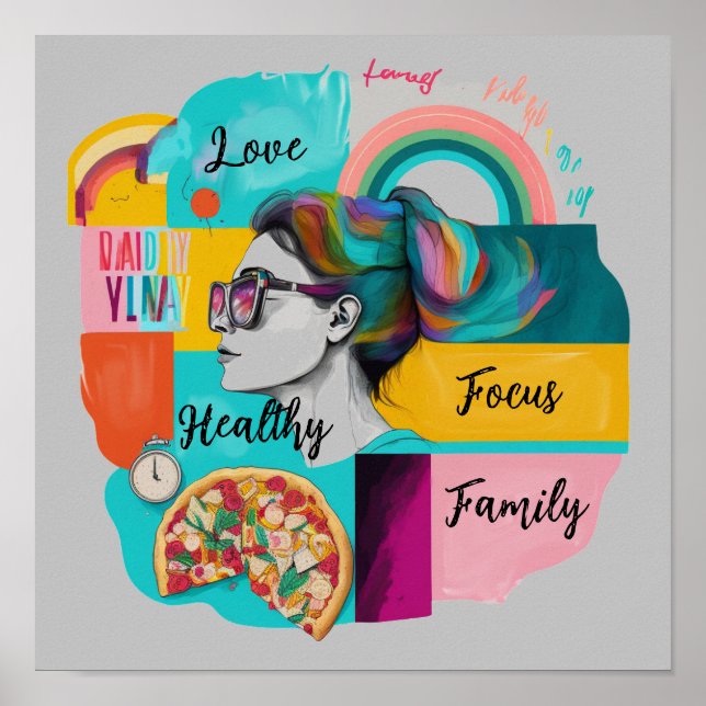 Creating My Dream Life: A Grey Vision Board  Poster (Front)