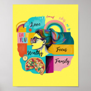 Creating My Dream Life: Yellow Vision Board Poster