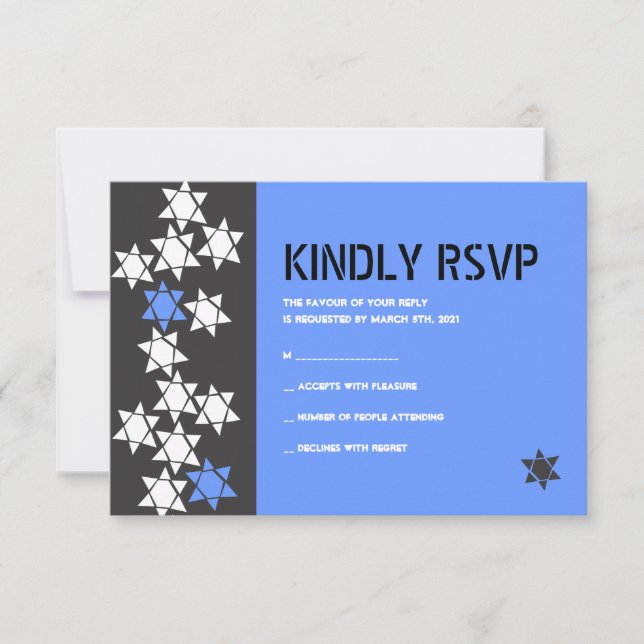 Creation Bar Bat Mitzvah Invitation Reply Card (Front)