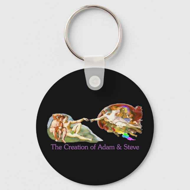 Creation of Adam and Steve Key Ring (Front)