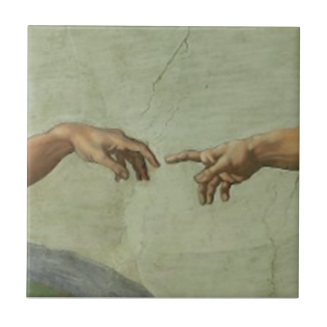 Creation of Adam by Michelangelo Tile (Front)