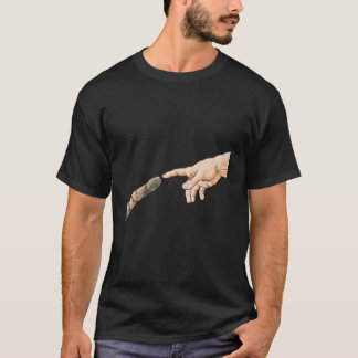 Creation of Adam Hands Cat Michelangelo Touch Of G T-Shirt