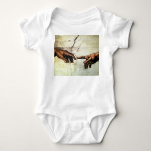 Creation of Adam - Hands Michelangelo 1475 - 1564 Baby Bodysuit