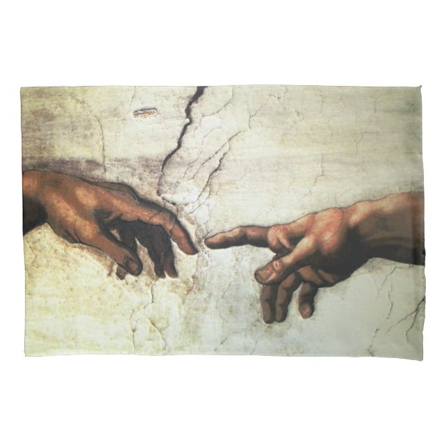 Creation of Adam - Hands Michelangelo 1475 - 1564 Pillowcase (Front)