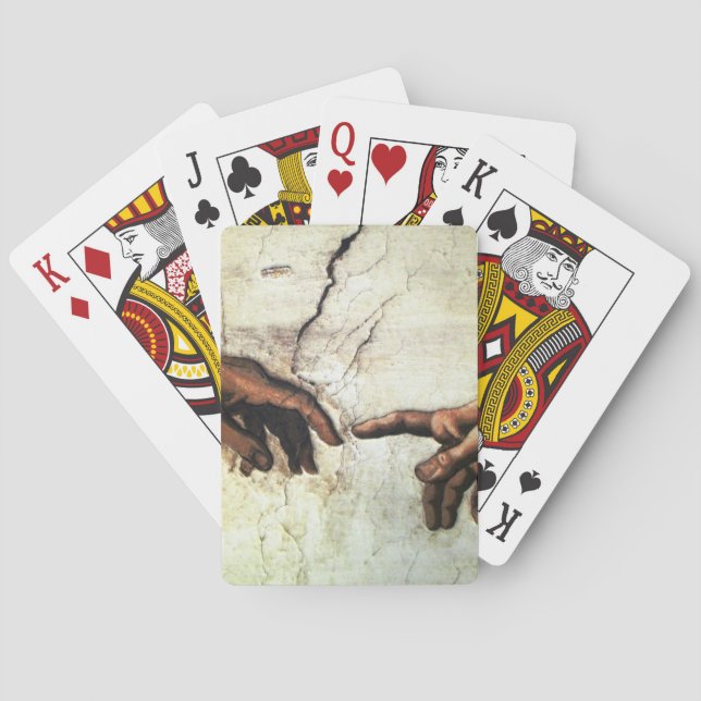 Creation of Adam - Hands Michelangelo 1475 - 1564 Playing Cards (Back)