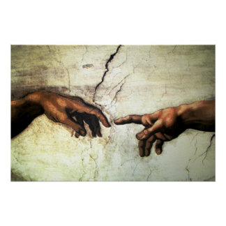 Creation of Adam - Hands Michelangelo 1475 - 1564 Poster