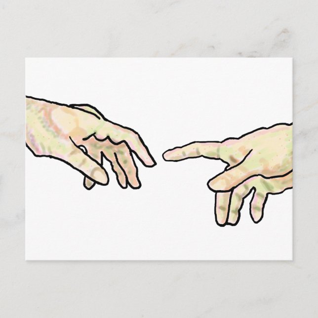 Creation of Adam Hands Postcard (Front)