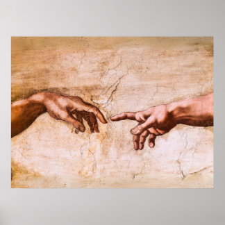 "Creation of Adam" Hands Poster
