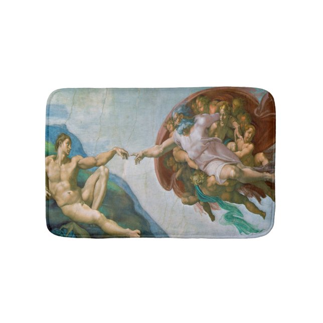 Creation of Adam - Michelangelo 1475 - 1564 Bath Mat (Front)