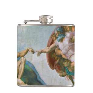 Creation of Adam - Michelangelo 1475 - 1564 Hip Flask