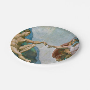 Creation of Adam - Michelangelo 1475 - 1564 Paper Plate