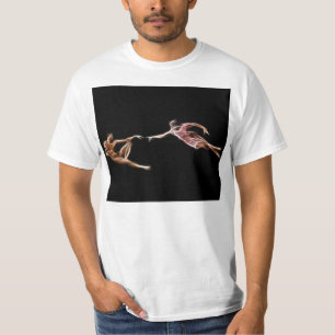 Creation of Adam Michelangelo Fractal Painting T-Shirt