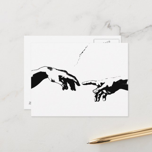 Creation of Adam Postcard (Front/Back In Situ)