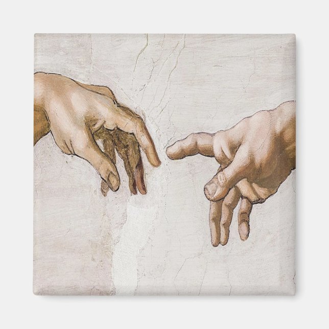 Creation Of Adam Sistine Chapel - Michelangelo Magnet (Front)