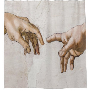 Creation Of Adam Sistine Chapel - Michelangelo Shower Curtain