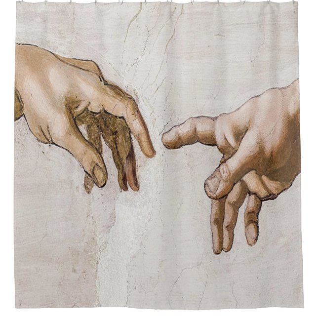 Creation Of Adam Sistine Chapel - Michelangelo Shower Curtain (Front)