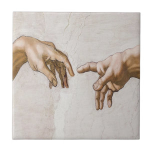Creation Of Adam Sistine Chapel - Michelangelo Tile