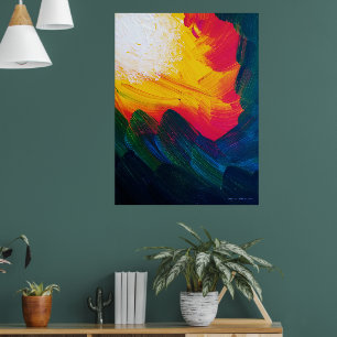 Creation of Light v 3 - Abstract Painting Sun Poster