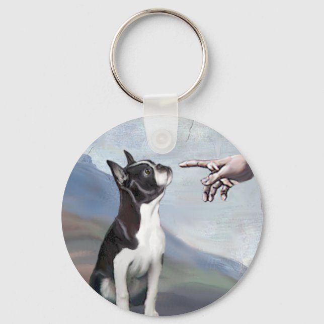 Creation of the Boston Terrier (#3) Key Ring (Front)