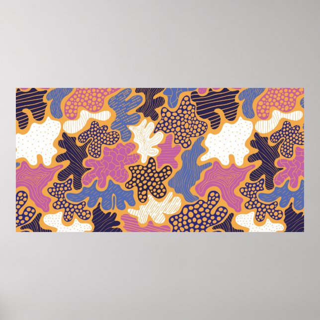 Creative abstract background with bright spots ele poster (Front)