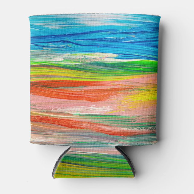Creative Abstract Hand Drawn Background Can Cooler (Front)