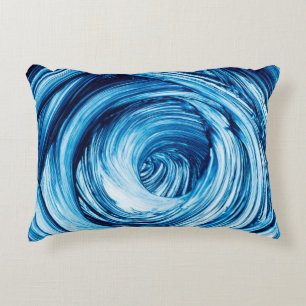 Creative abstract hand painted close-up fragment o decorative cushion