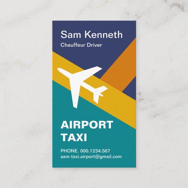 Creative Airplane Runway Airport Taxi Driver Business Card (Front)