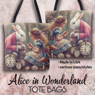 Creative Alice in Wonderland Vintage Art Tote Bag