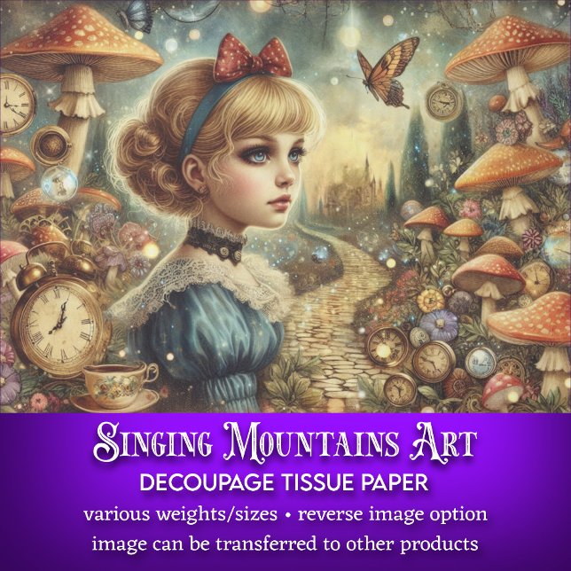 Creative Alice Wonderland Vintage Art Decoupage Tissue Paper (Creator Uploaded)