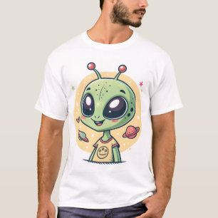 Creative Alien Head Illustration T-Shirt