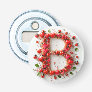 Creative Alphabet Letter B with Heart Shapes Bottle Opener