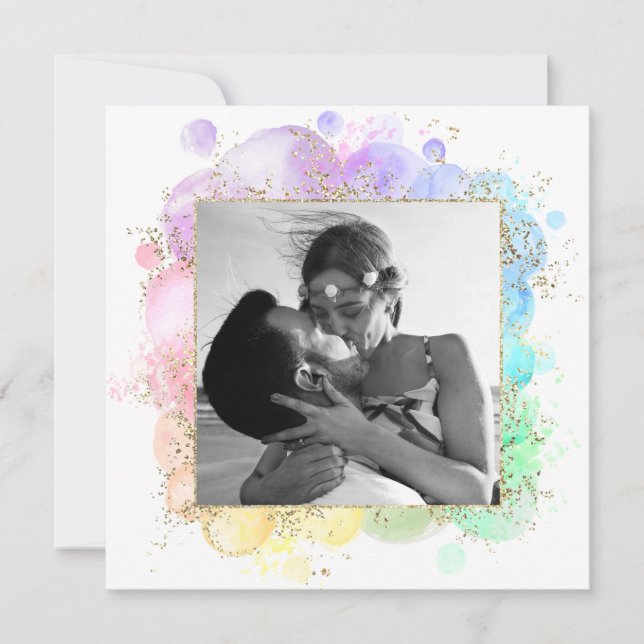 *~* Creative AR18 Artsy Photo COUPLE's SHOWER Invitation (Front)