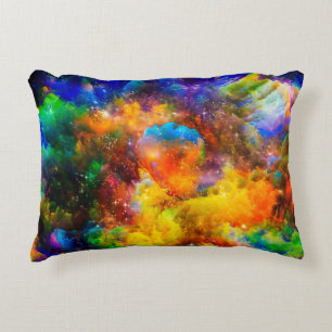 Creative arrangement of fractal elements, lights a decorative cushion
