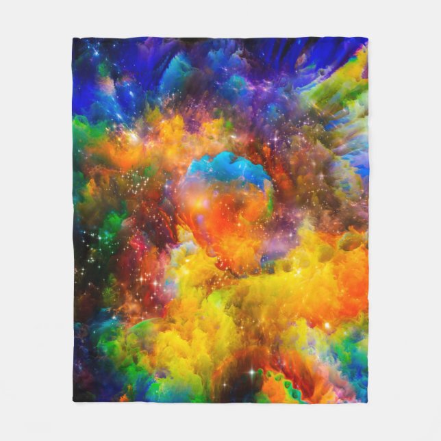 Creative arrangement of fractal elements, lights a fleece blanket (Front)