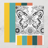 Creative Art Therapy Cards Butterfly Colouring