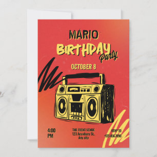 Creative artistic street art music birthday invitation