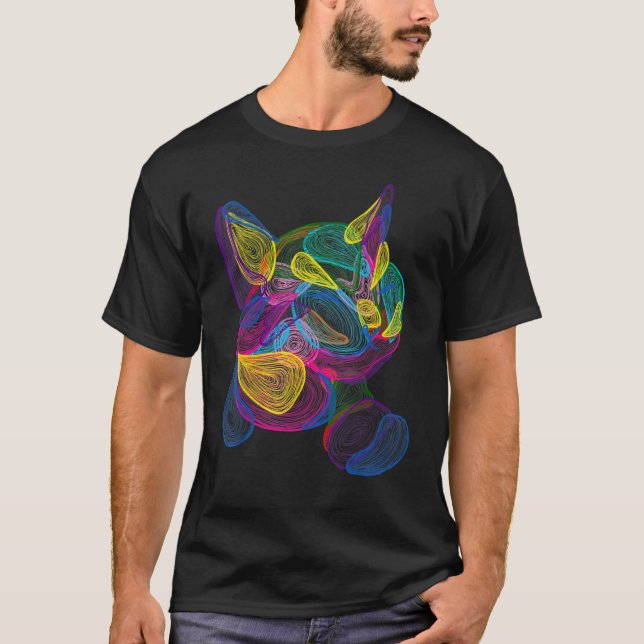 Creative Artwork For Kitten   Colourful Cat T-Shirt (Front)