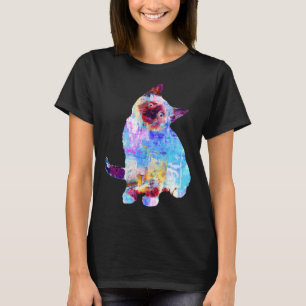 Creative Artwork Kitten Colourful Cat Splash Cat T-Shirt