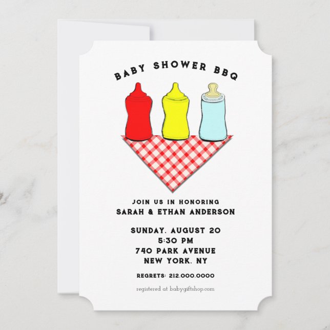 Creative Baby Shower BBQ Invitation (Front)