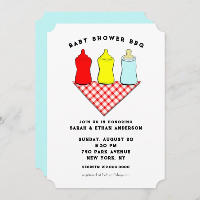 Creative Baby Shower BBQ Invitation (Front/Back)
