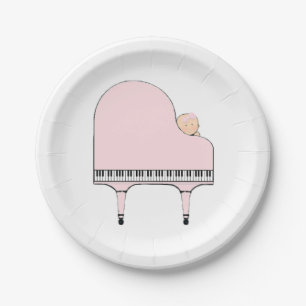creative baby shower music-themed plates
