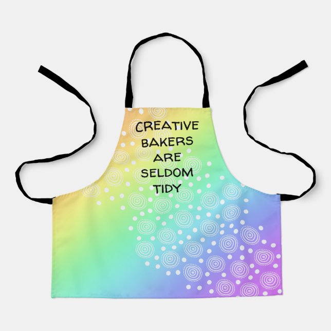 Creative Bakers are Seldom Tidy Rainbow Kids Apron (Front)