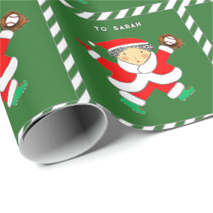 Creative Baseball Holiday Gift Wrapping Paper