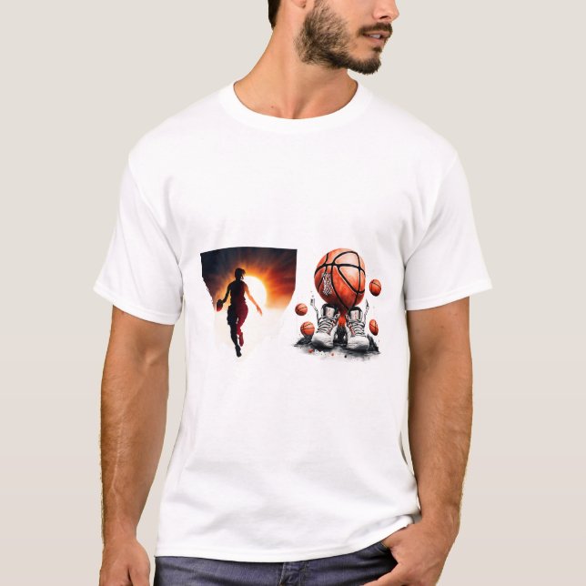 Creative Basketball Design - Player, Shoe T-Shirt (Front)